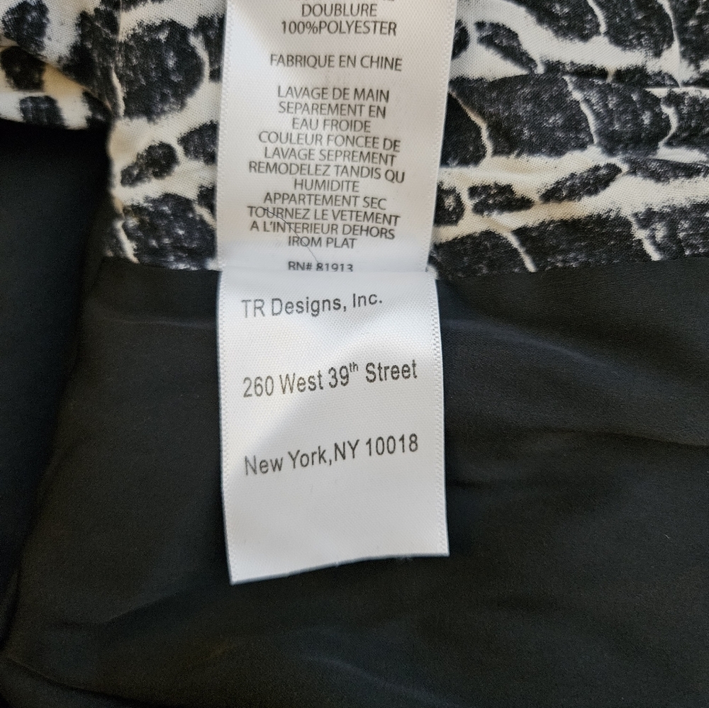 Plenty by Tracy Reese | Drop Waist Black & White Mini Dress | Size 8P - Picture 7 of 8